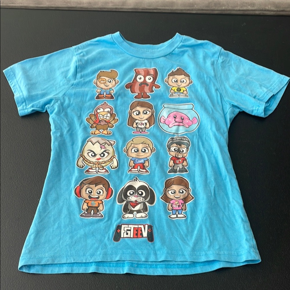 Kids FGTEEV (M) Blue Graphic T-Shirt